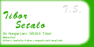 tibor setalo business card